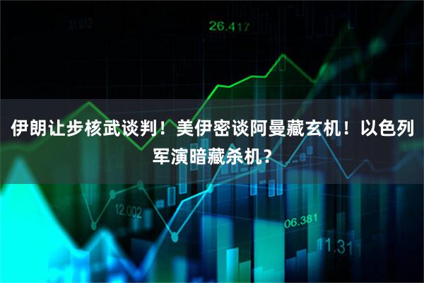 伊朗让步核武谈判！美伊密谈阿曼藏玄机！以色列军演暗藏杀机？